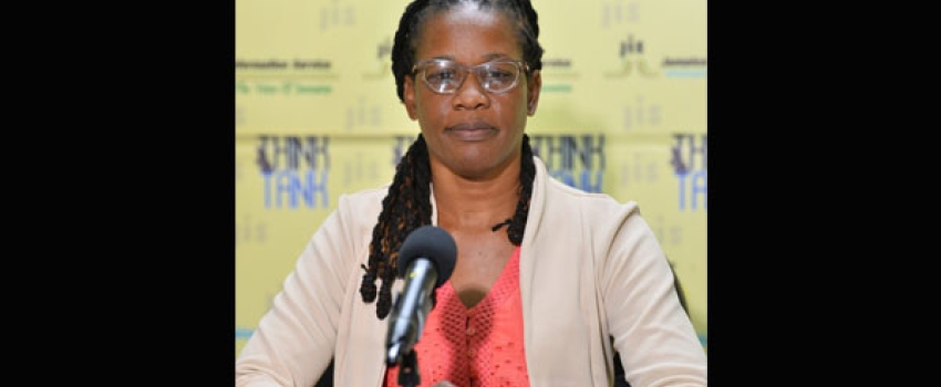 Banana and Plantain Farmer, Winsome Crosdale-Delaney, speaking at a recent JIS Think Tank.