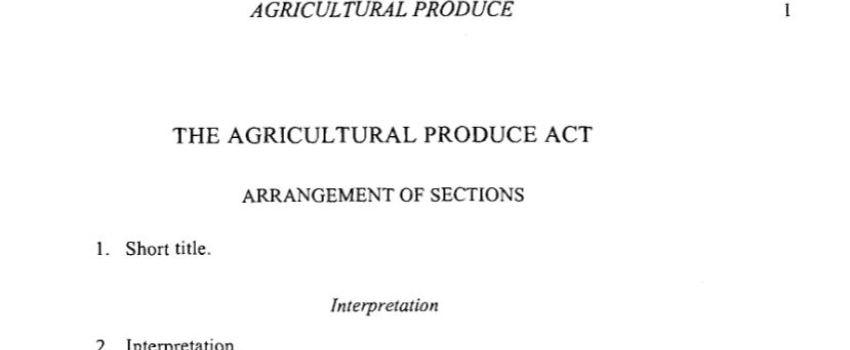 The Agricultural Produce Act