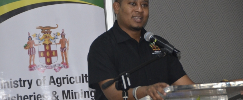 Minister of Agriculture, Fisheries and Mining, Hon. Floyd Green addresses the Ministry's NEW FACE of Food engagement session, which was held at the Grand Palladium Resort on Thursday, January 18.