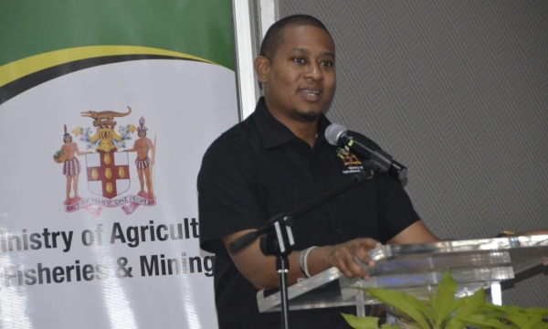 Minister of Agriculture, Fisheries and Mining, Hon. Floyd Green addresses the Ministry's NEW FACE of Food engagement session, which was held at the Grand Palladium Resort.